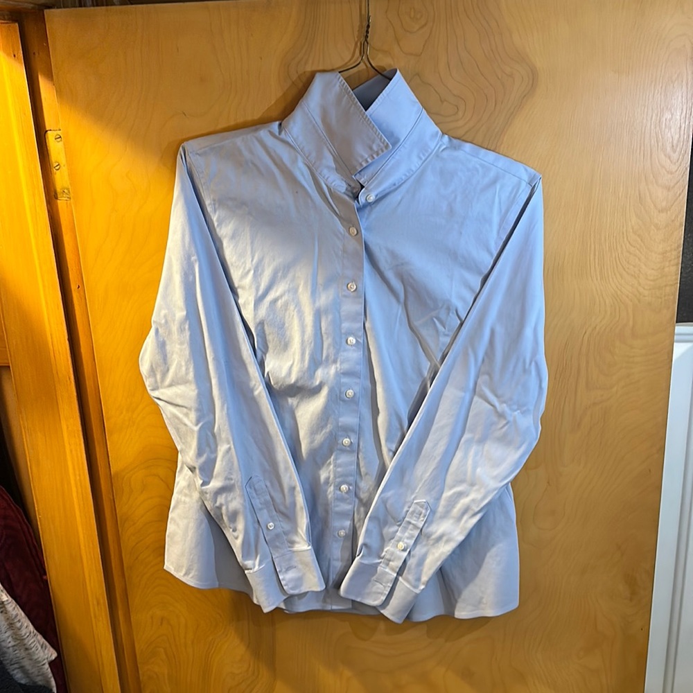 Blue brooks brothers business shirt
